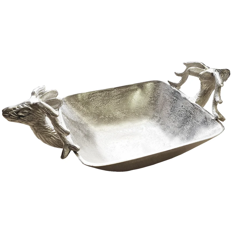 Dekoschale Hirsch / Rentier Metall Silber