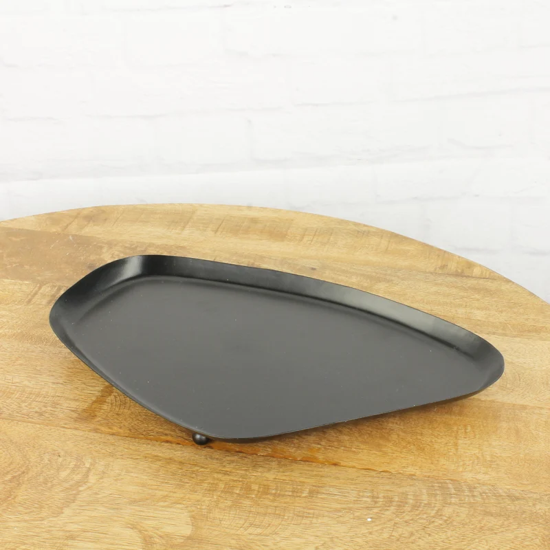 Tablett Metall schwarz 34 cm