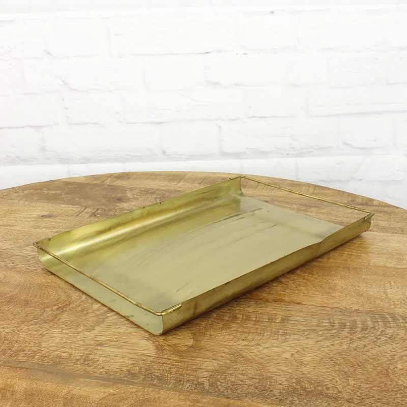 Tablett Metall altgold 31 cm