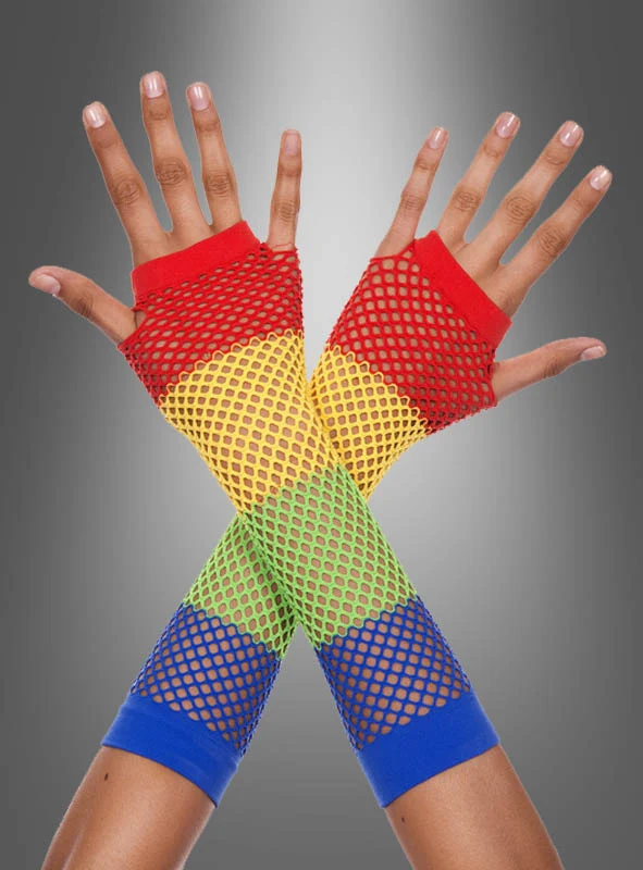 Regenbogen Netzhandschuhe
