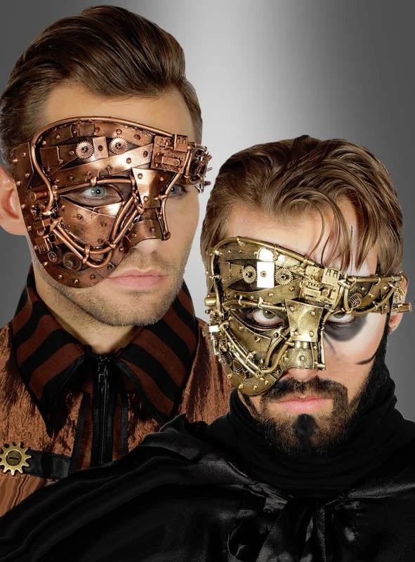 20er Jahre Steampunk Halbmaske kupfer oder gold