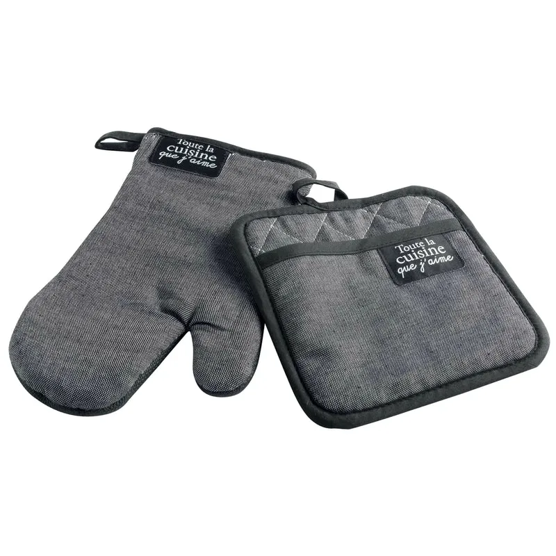 Backhandschuh & Topflappen Schwarz Grau