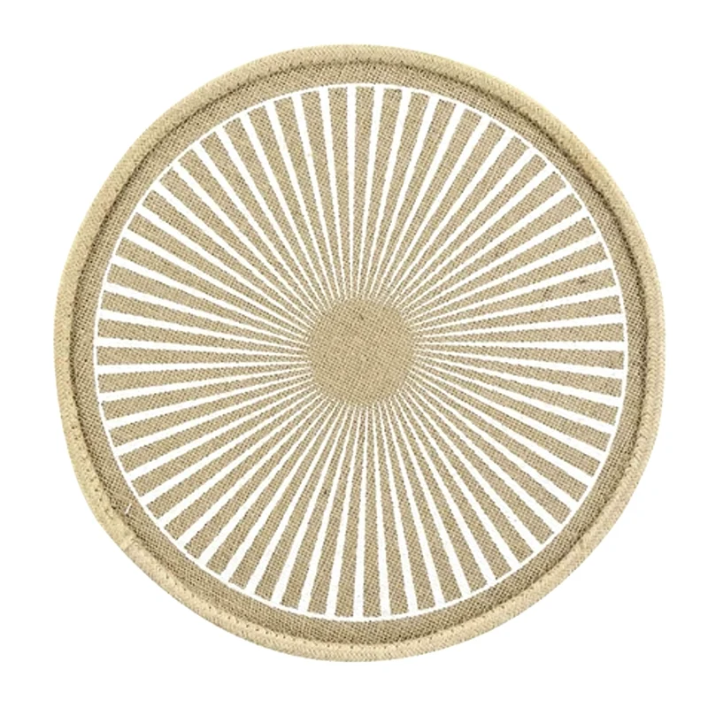 4er Set Platzset Jute Strahlen Beige Weiß 38 cm