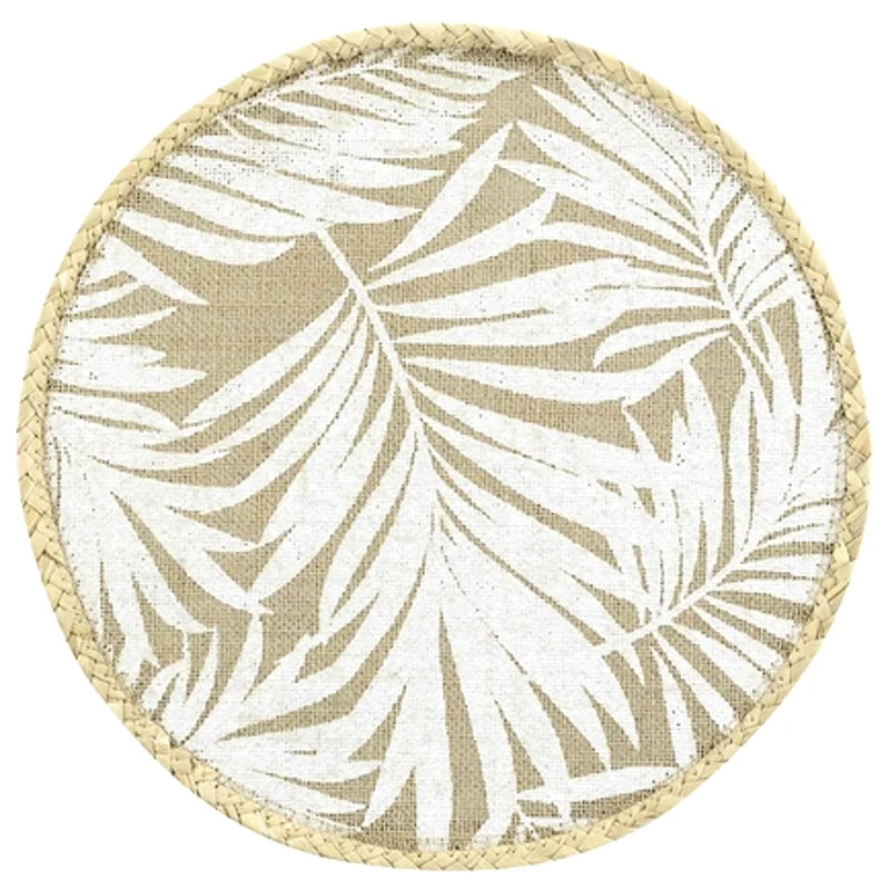 4er Set Platzset Dschungel Beige Weiß 38 cm