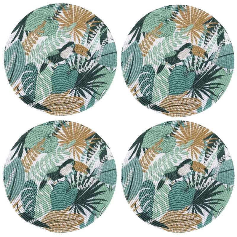 4er Set Platzset Dschungel Grün 35 cm