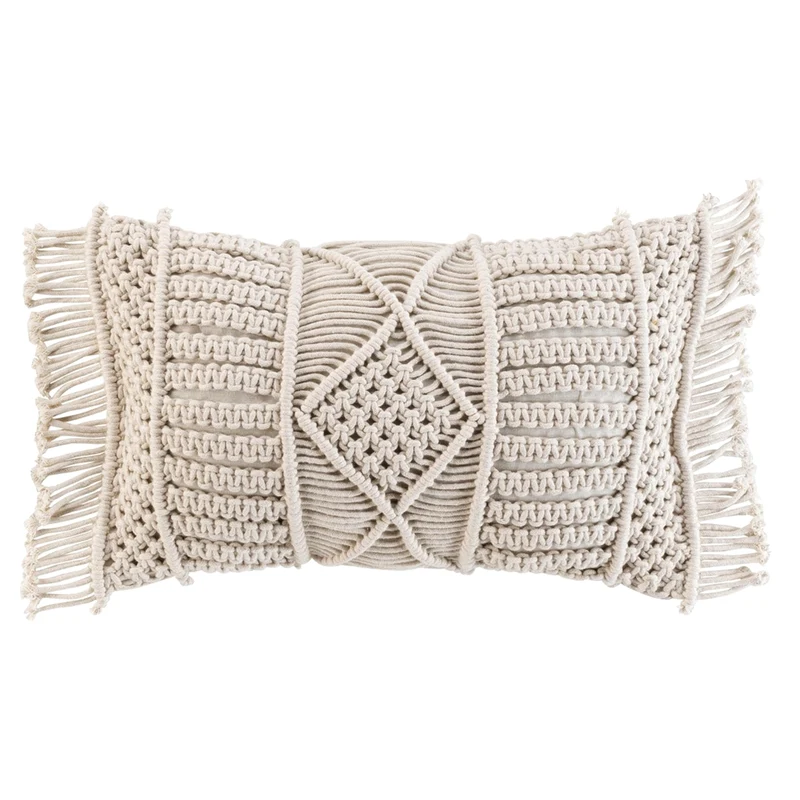 Kissen 30 x 50 cm Creme Boho