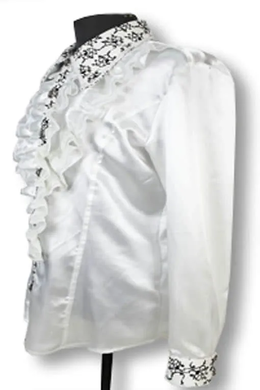 Edles Rüschenhemd Weiss