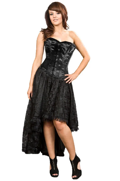 Spitzenkleid mit Korsett Schnürung schwarz