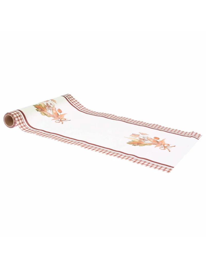 Tischläufer Herbststrauß Creme & Auburn Textil 28 cm x 3 m