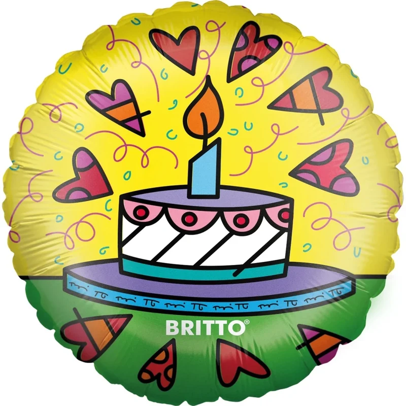 Farbiger Heliumballon „Britto-Torte“ (leer), 45 cm