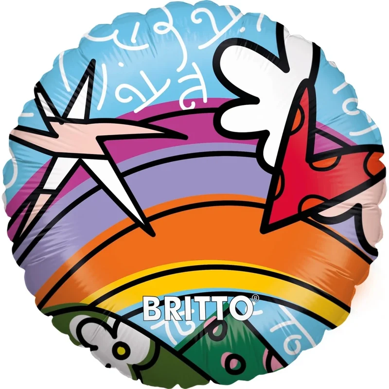 Farbiger Heliumballon „Britto“, rund, leer, 45 cm
