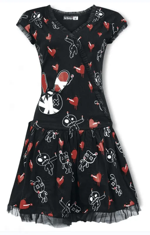 Luv Bunny Rüschenkleid mit Print