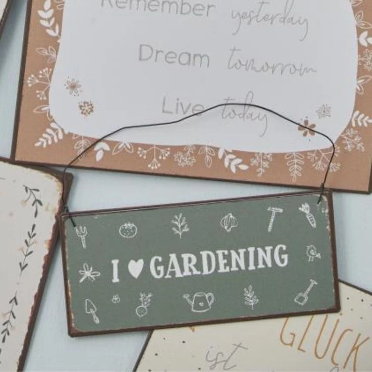 IB Laursen Metallschild I love gardening