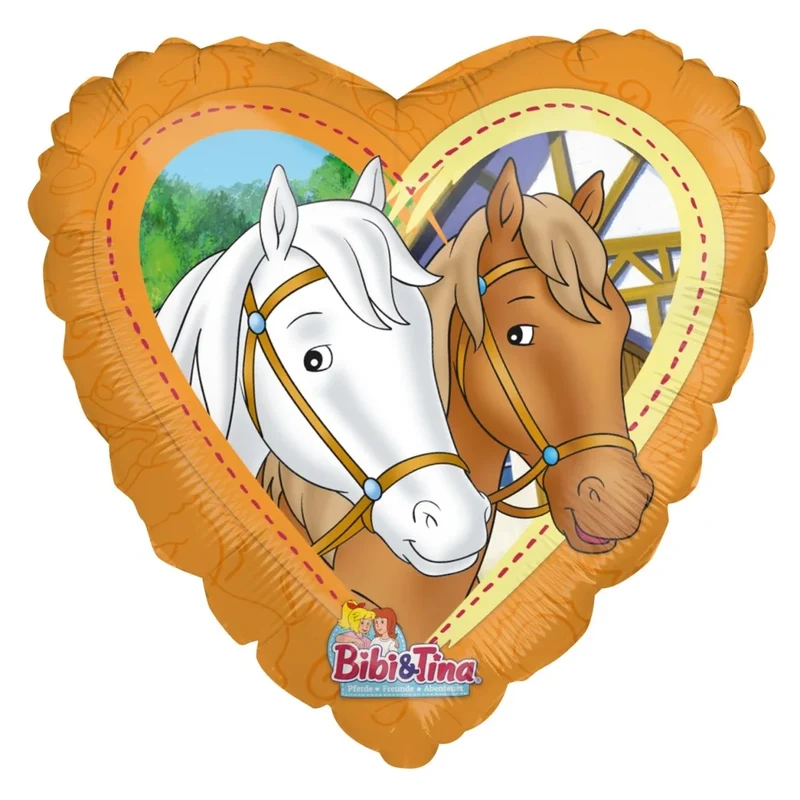 Bibi und Tina Heliumballon Herz 45 cm