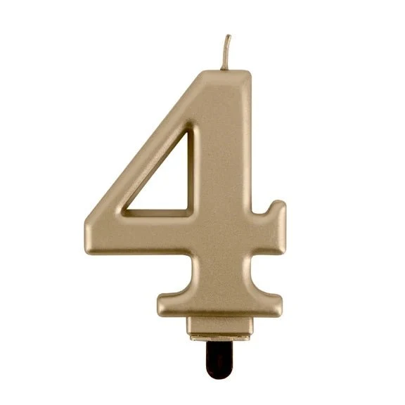 4-Jahres-Kerze, gold, 8 cm