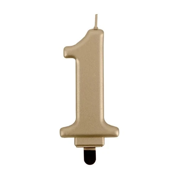 1-Jahres-Kerze, Gold, 8 cm