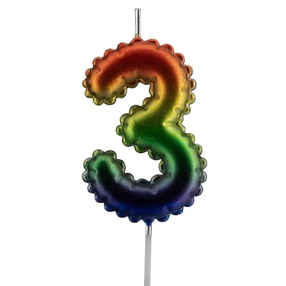 3-Jahres-Kerze „Regenbogen“, 7 cm