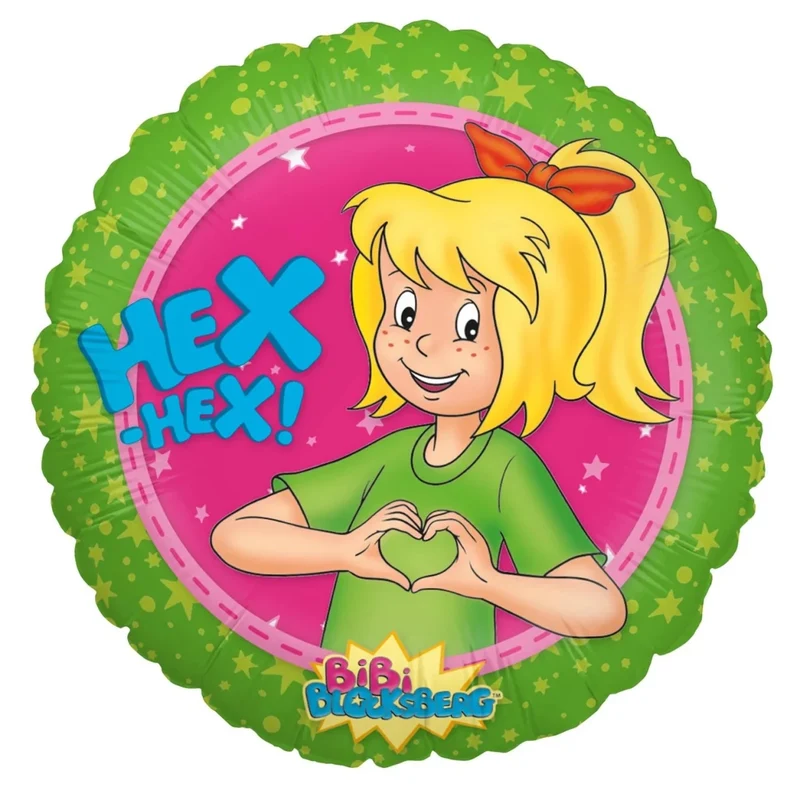 Bibi Blocksberg Heliumballon, grün, leer, 45 cm