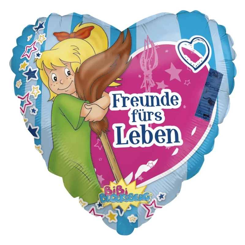 Bibi Blocksberg Heliumballon Herz, leer, 45 cm