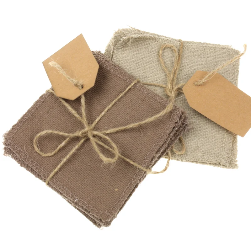 6er Set Untersetzer Stoff Taupe