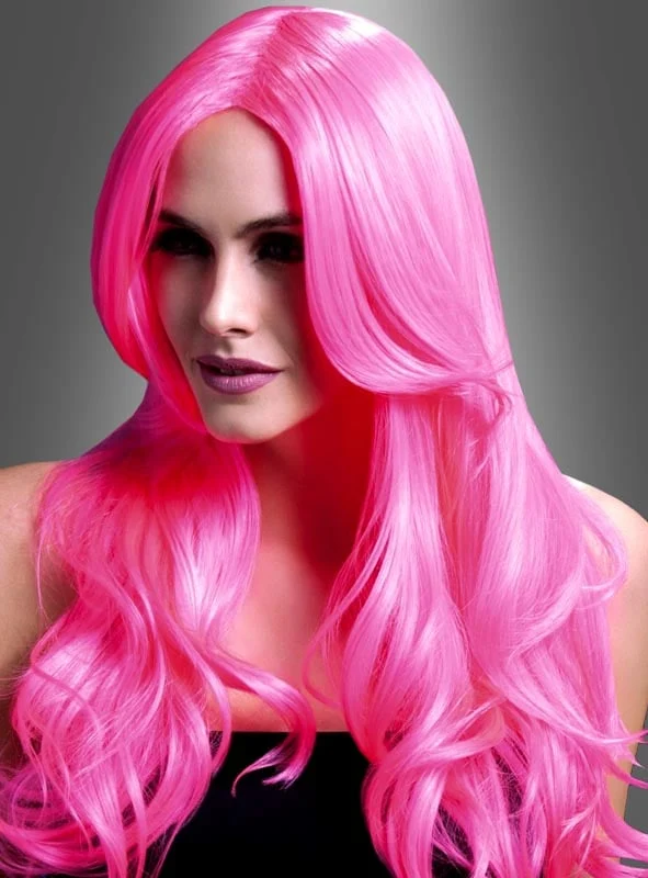 Khloe Langhaarperücke Pink oder Rot