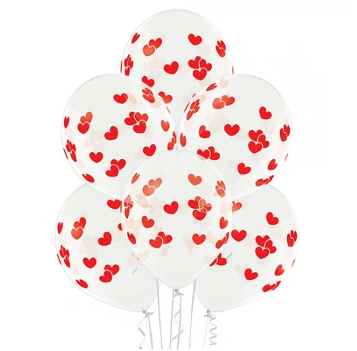 Herzballons, rot, 30 cm, 10 Stück