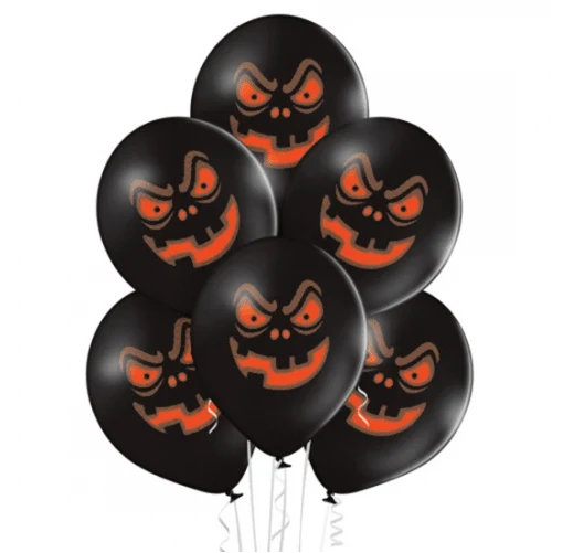 Halloween-Ballons, schwarz, Kürbis, 30 cm, 10 Stück