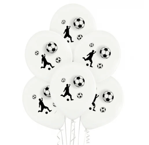 Fußball-Luftballons, weiß, 30 cm, 10 Stück