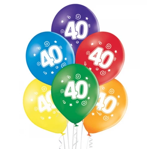 40 Jahre Luftballons, bunt, 30 cm, 10 Stück