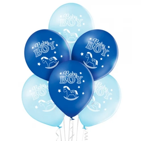 Blaue Luftballons „Baby Boy“, 30 cm, 10 Stück