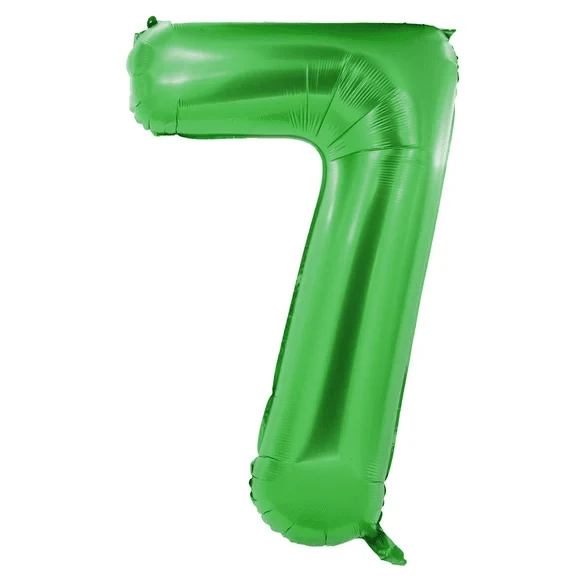 7 Jahre Zahlenballon Grün 1 m
