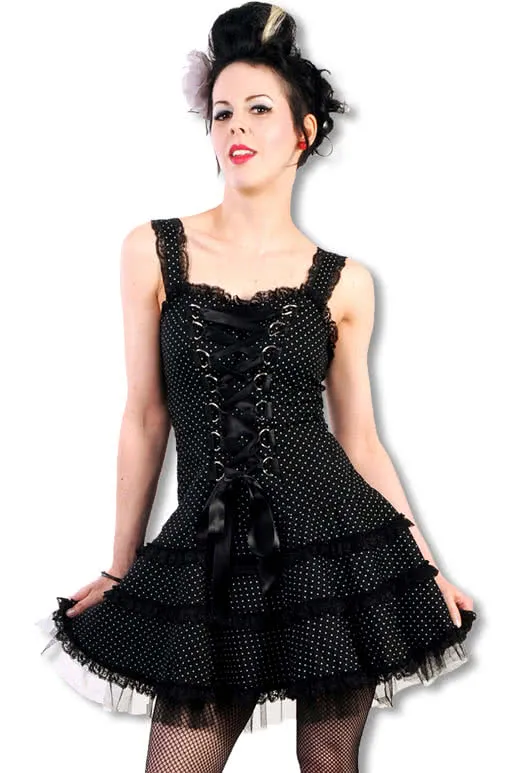 Polka Dots Tüll Kleid schwarz