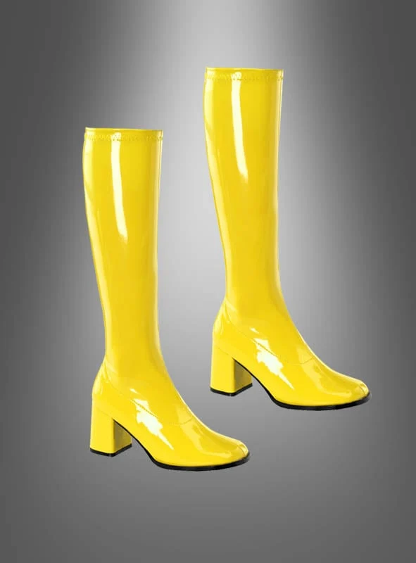 70er Jahre Stiefel Lackstiefel