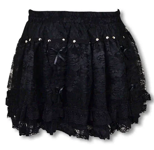 Mini Spitzenrock Schwarz