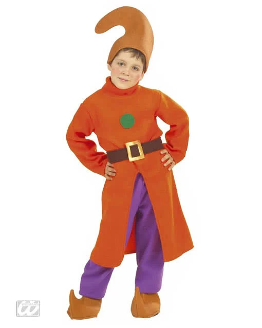 Zwerge Kostüm mit orangem Mantel