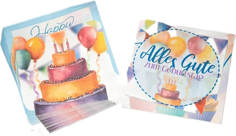 Kuchenservietten „Zum Geburtstag“ 33 cm