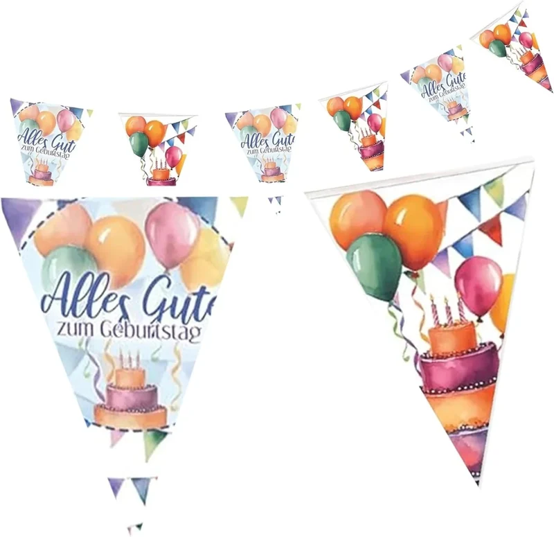 Geburtstagsgirlande, bunt, 4 m