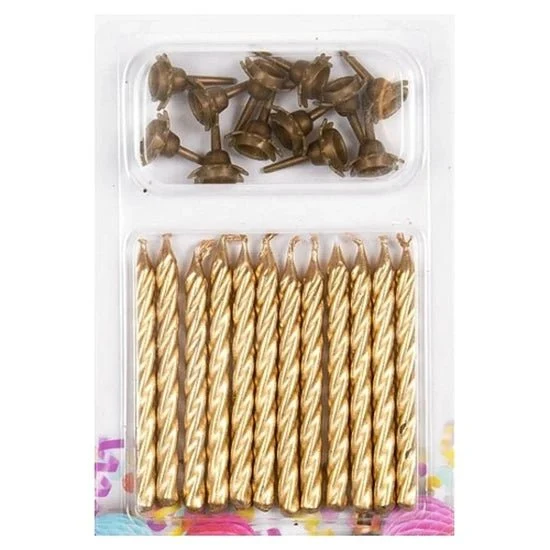 Goldene Kerzen, 6 cm, 12 Stück