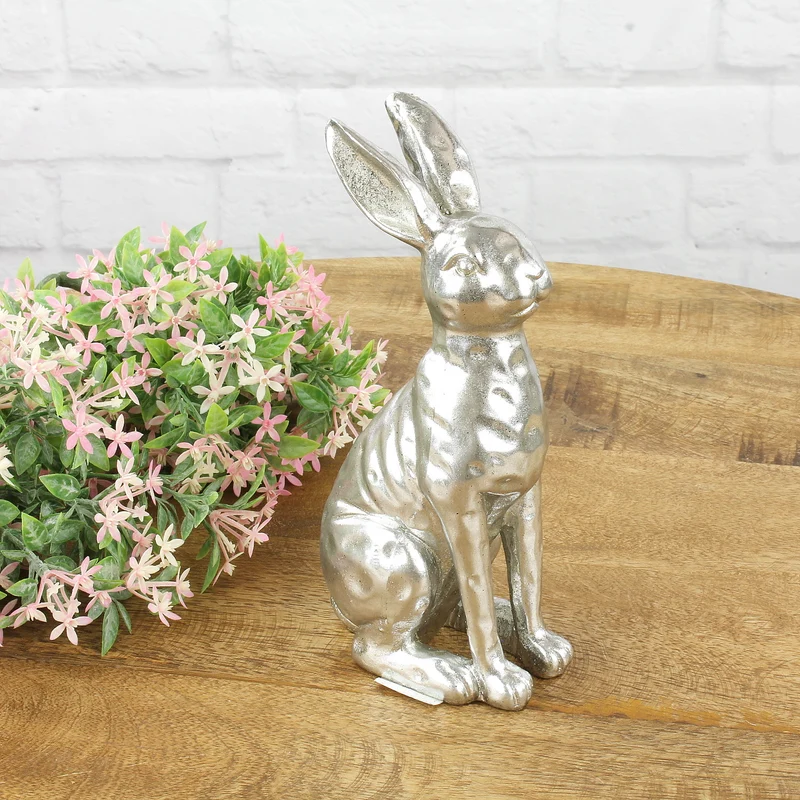 Osterhase Silber 20 cm