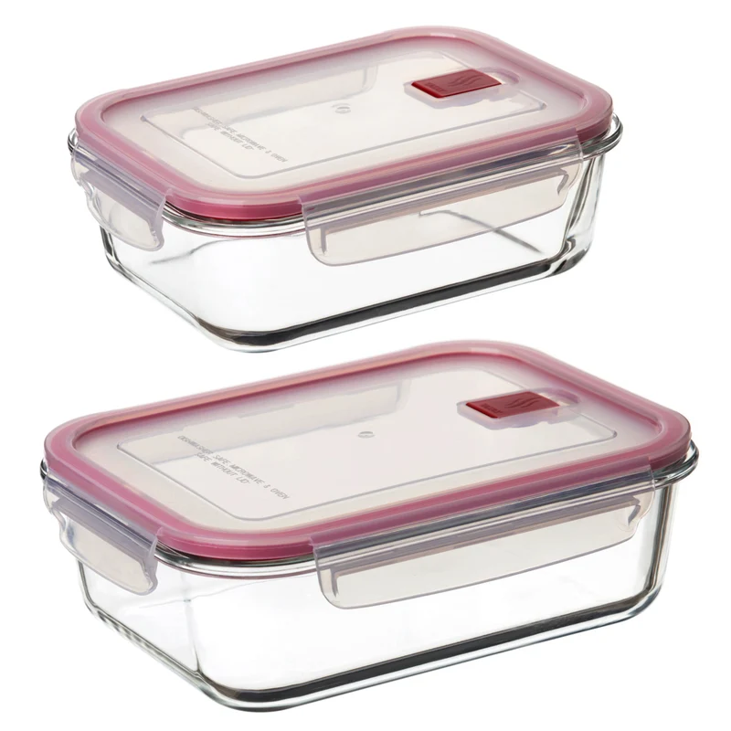 2er Set Glas Container 1,5 L & 1,1 L