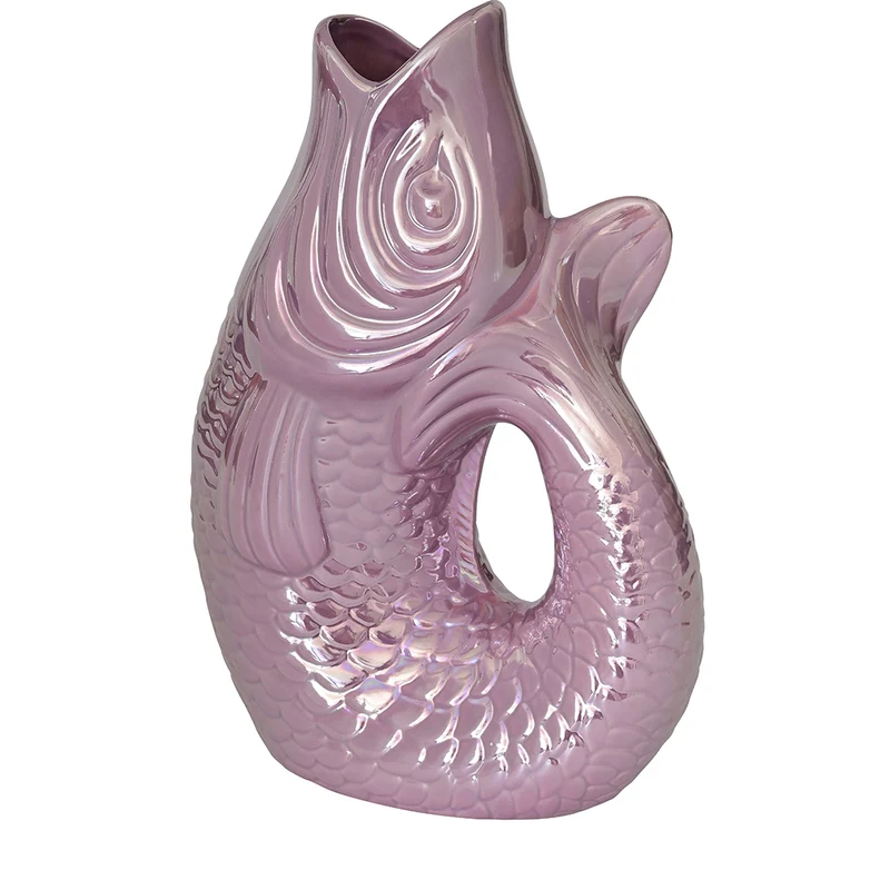 Vase Monsieur Claude Violett schimmernd Groß