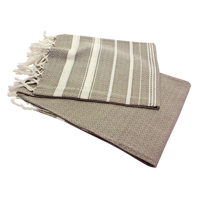 Hamamtuch beige-weiss gestreift