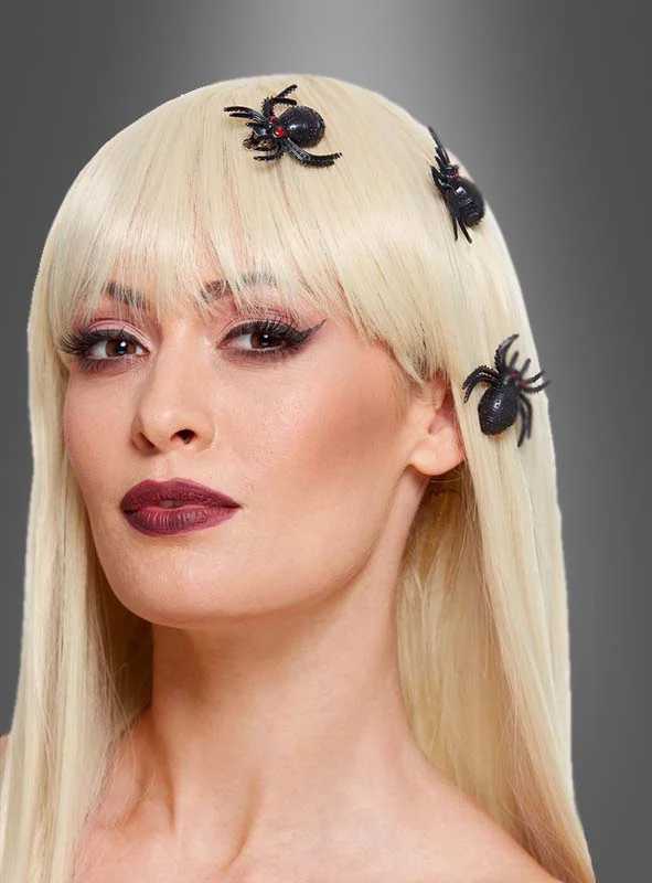 3 große Spinnen an Haarclips