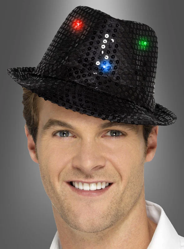 Trilby Hut mit LED schwarz