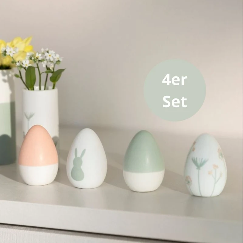 Räder Porzellaneier Frühlingsfarben 4er-Set