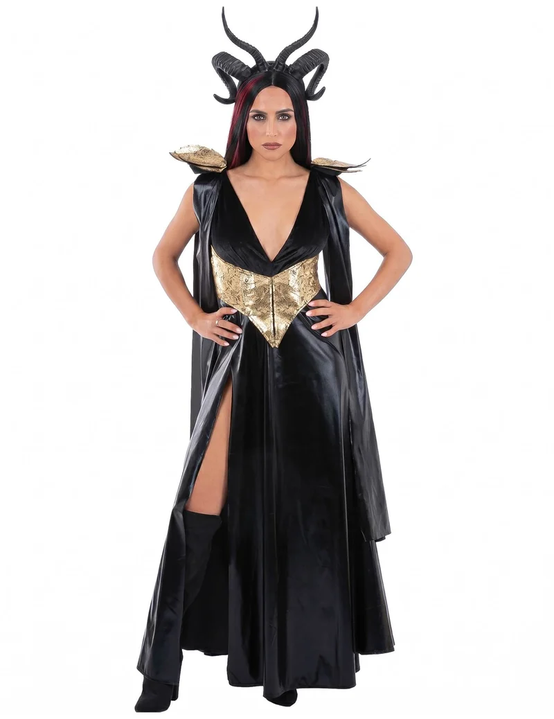 Böse Königin Kostüm schwarz-gold Damen