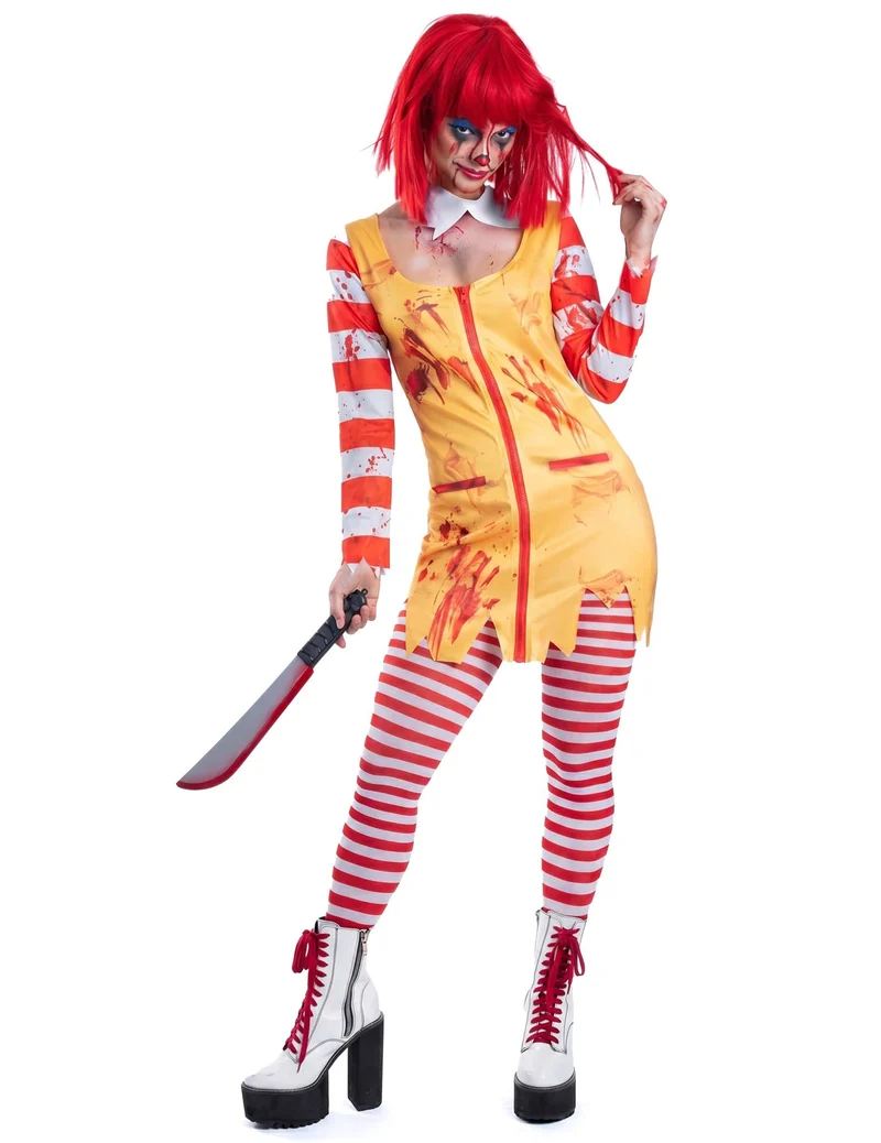 Sexy Killer-Clown KostÃ¼m fÃ¼r Frauen gelb