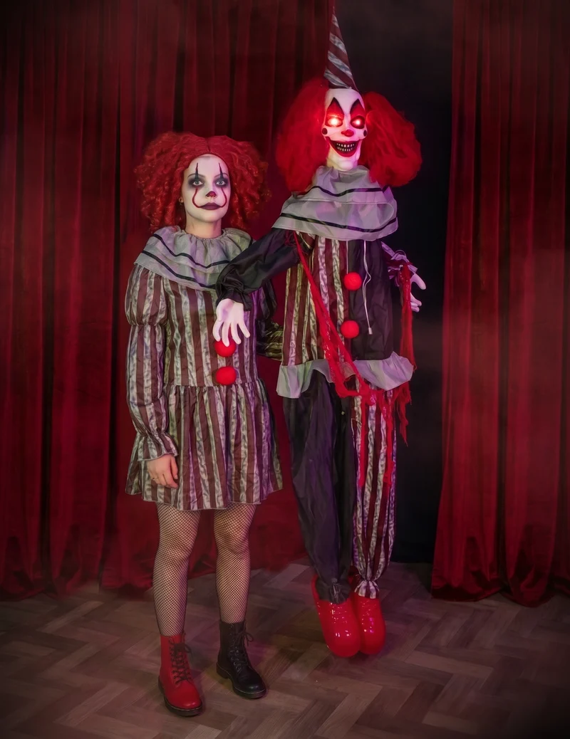 Hängende Clown-Animation mit Sound und Bewegung 175 cm