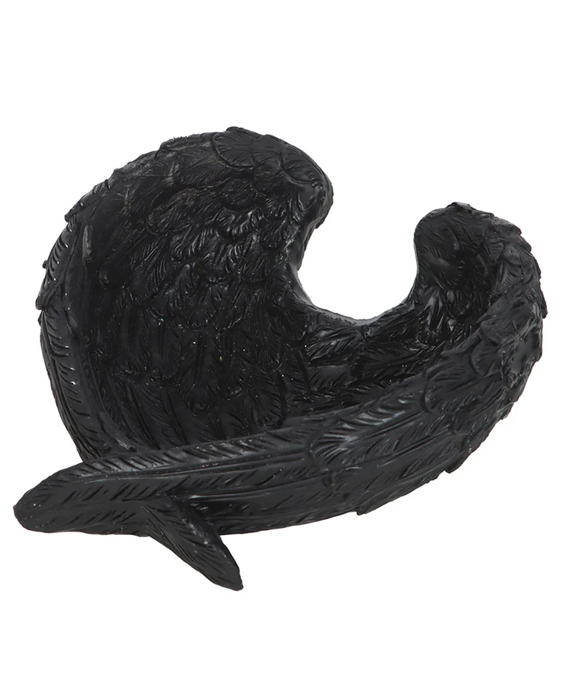 Gothic Schmuckteller mit Rabenfedern 11cm Ø