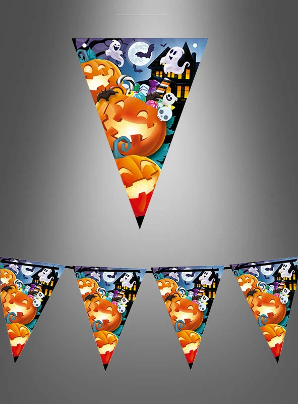 Süße 300cm Halloween Kürbis Wimpelgirlande